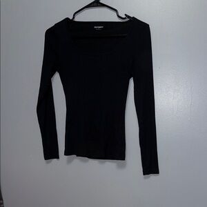 Old Navy Black Fitted Long Sleeve Top